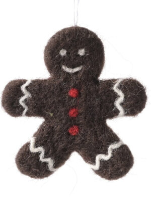 Wool Dark Brown Gingerbread Ornament