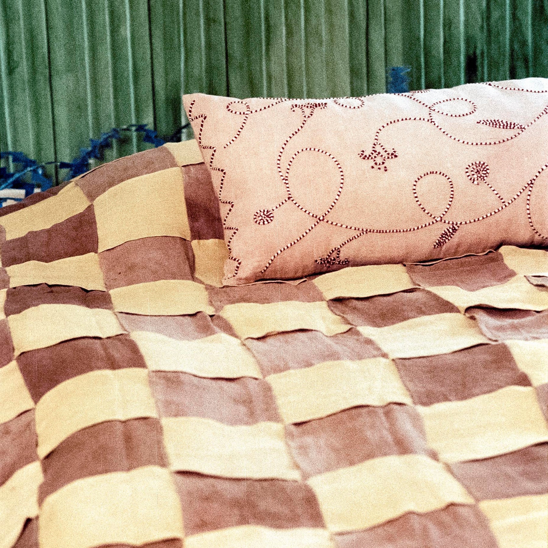 Lotus Trail Hand Embroidered Bolster Cover - Image 2