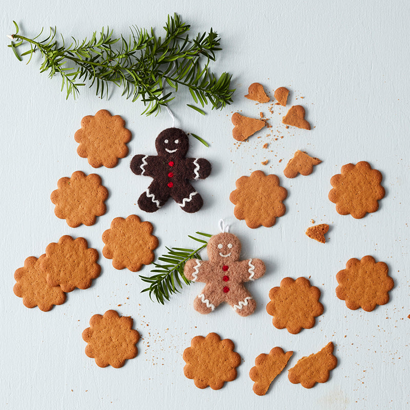 Wool Dark Brown Gingerbread Ornament - Image 2