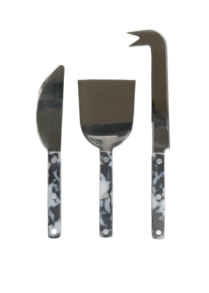 Black & White Cheese Knives Set