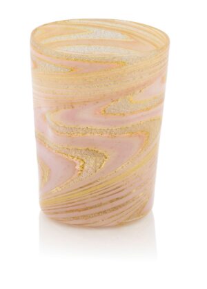 Ernest Handmade Murano Tumbler Glass - Gold & Rose