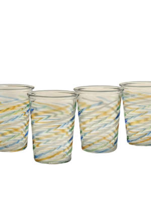 Handblown Swirl Glasses Set