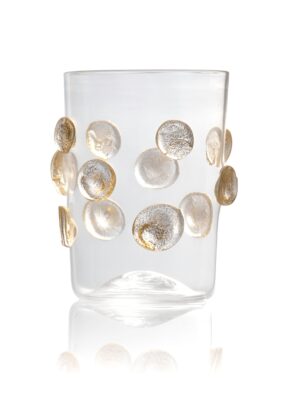 Athena Handmade Murano Tumbler Glass - Gold Applications